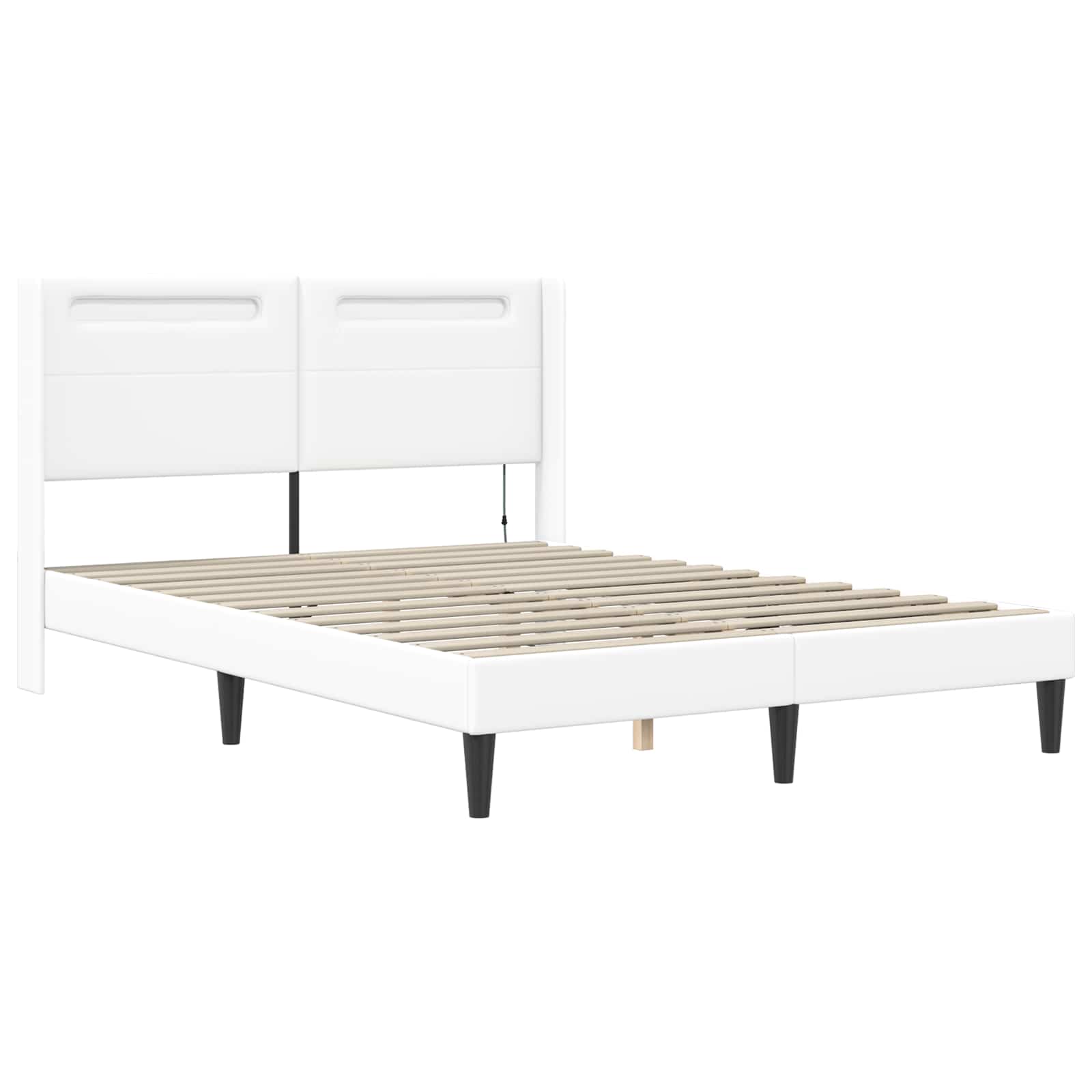 Struttura letto con materasso Bianco 120 x 200 cm Similpelle | homemem39