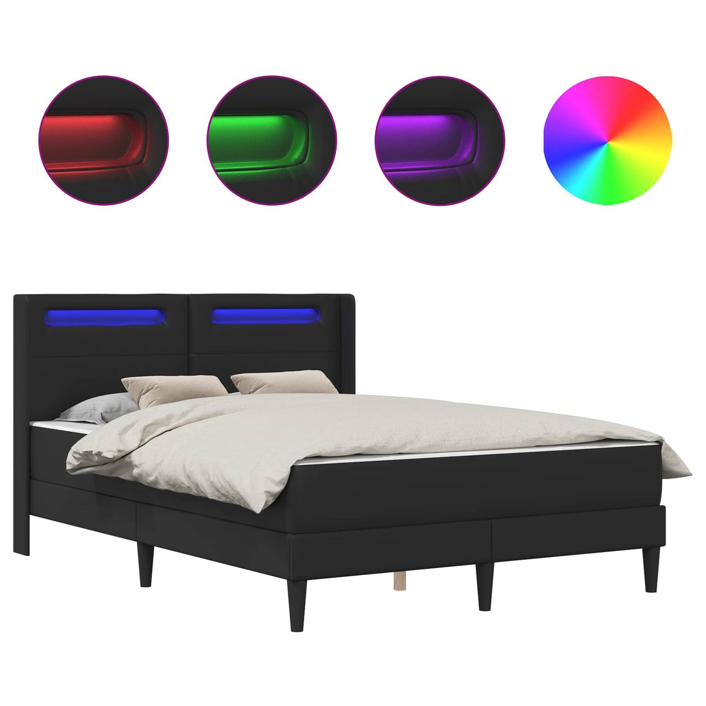 Struttura letto con materasso Nero 140 x 190 cm Similpelle | homemem39