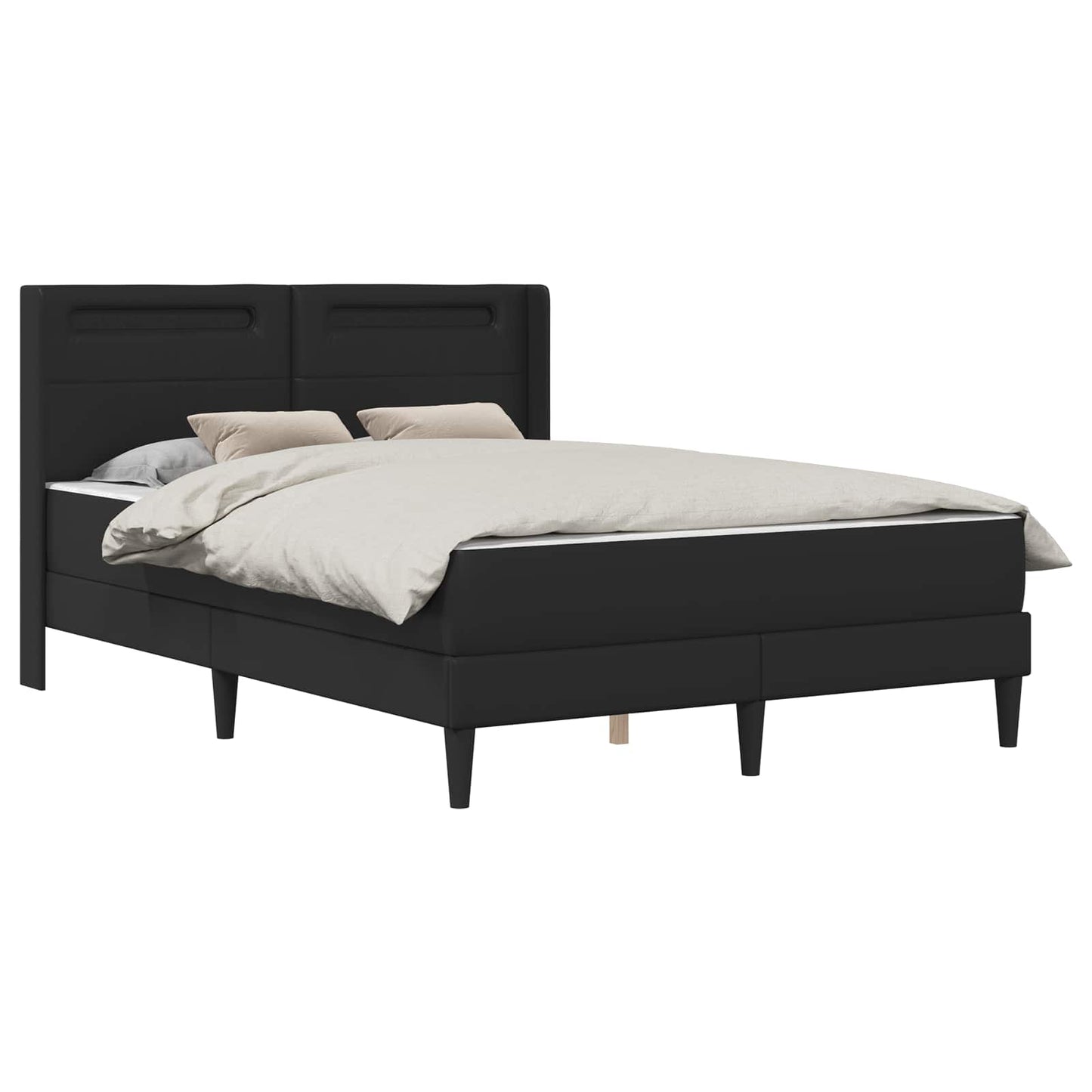Struttura letto con materasso Nero 140 x 190 cm Similpelle | homemem39