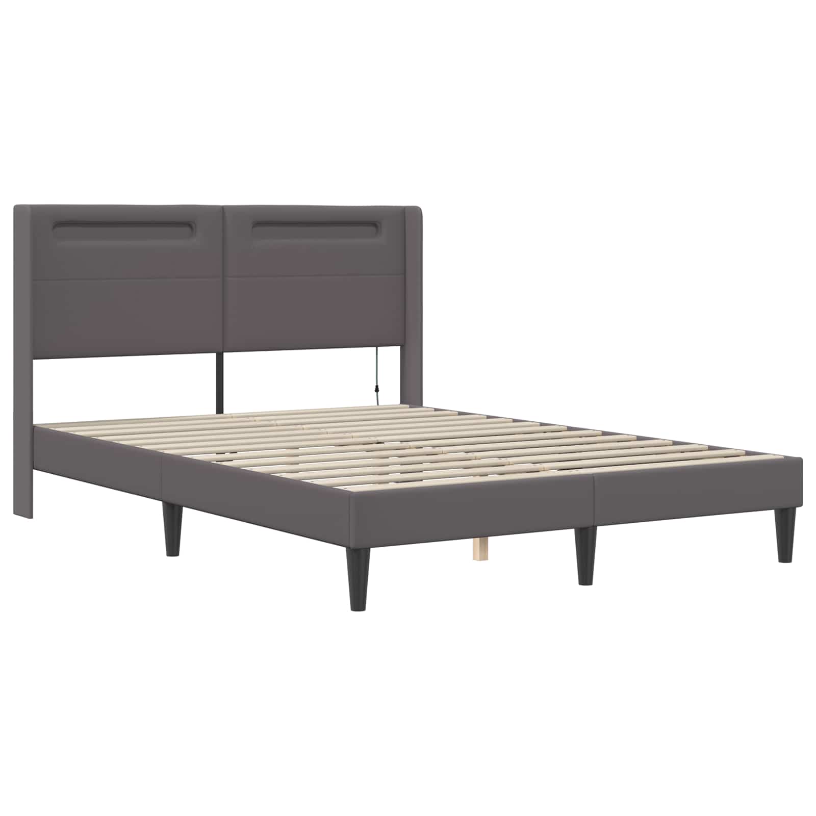 Struttura letto con materasso Grigio 140 x 200 cm Similpelle | homemem39