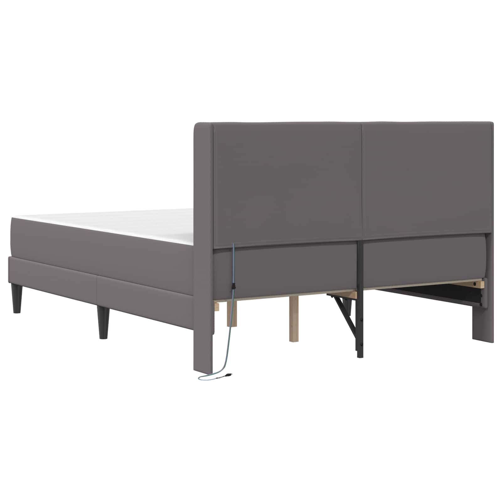 Struttura letto con materasso Grigio 140 x 200 cm Similpelle | homemem39