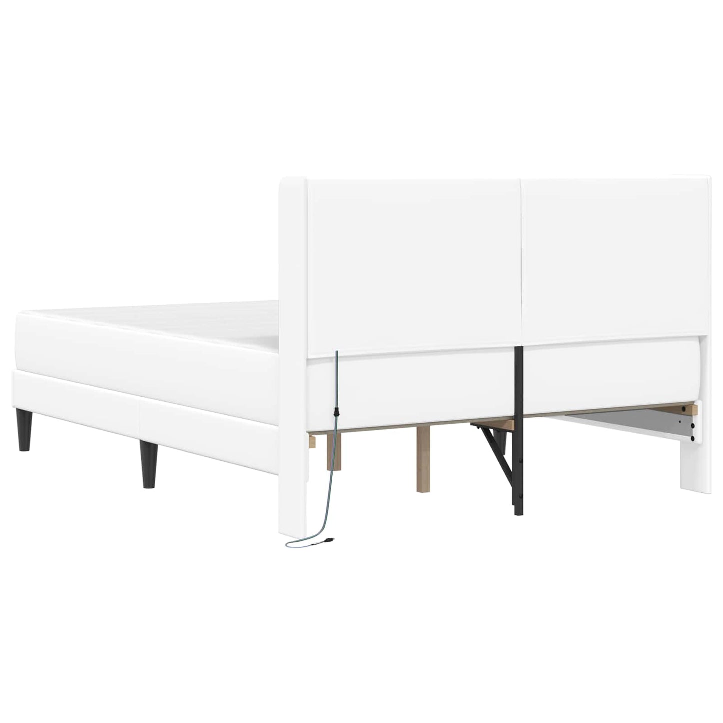 Struttura letto con materasso Bianco 140 x 200 cm Similpelle | homemem39