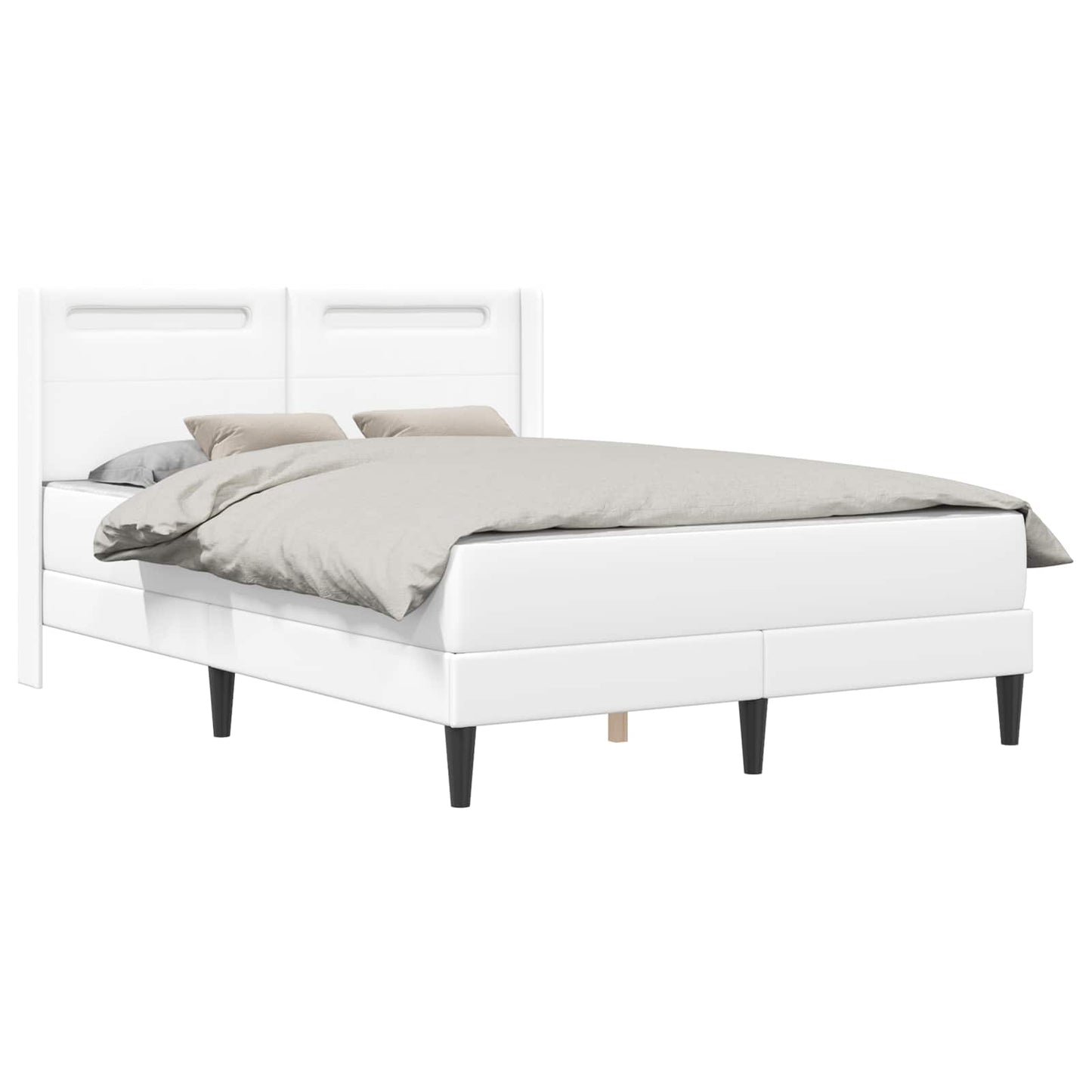 Struttura letto con materasso Bianco 140 x 200 cm Similpelle | homemem39