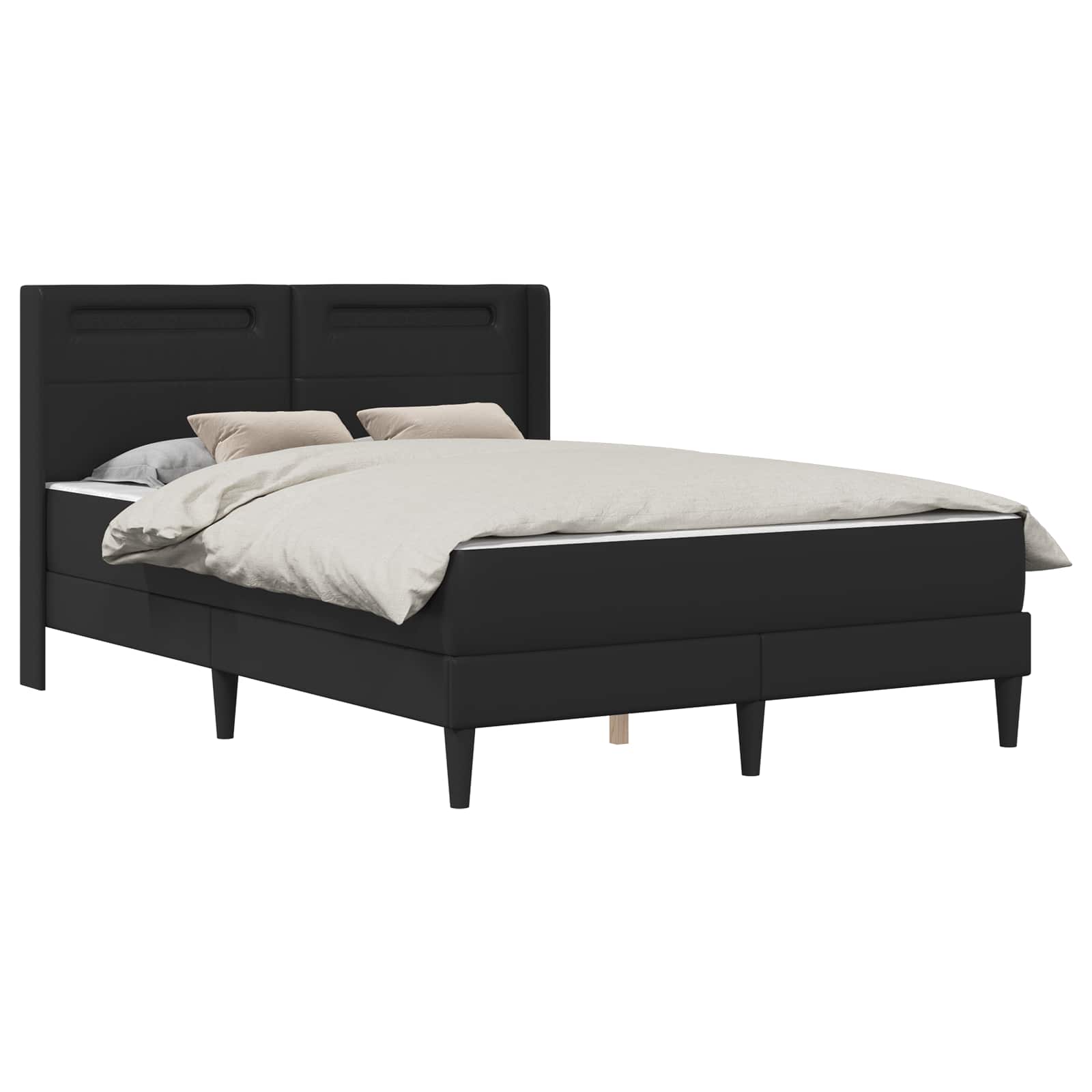 Struttura letto con materasso Nero 160 x 200 cm Similpelle | homemem39