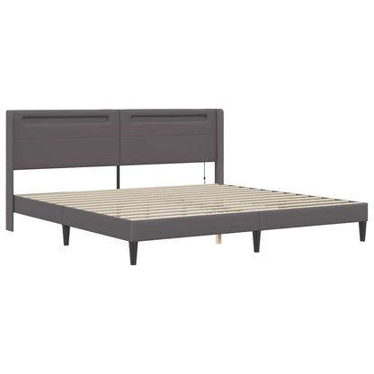 Struttura letto con materasso Grigio 180 x 200 cm Similpelle | homemem39