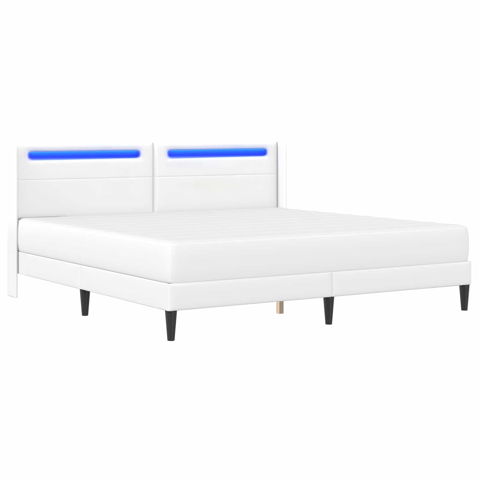Struttura letto con materasso Bianco 180 x 200 cm Similpelle | homemem39