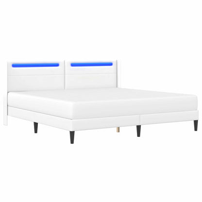 Struttura letto con materasso Bianco 180 x 200 cm Similpelle | homemem39