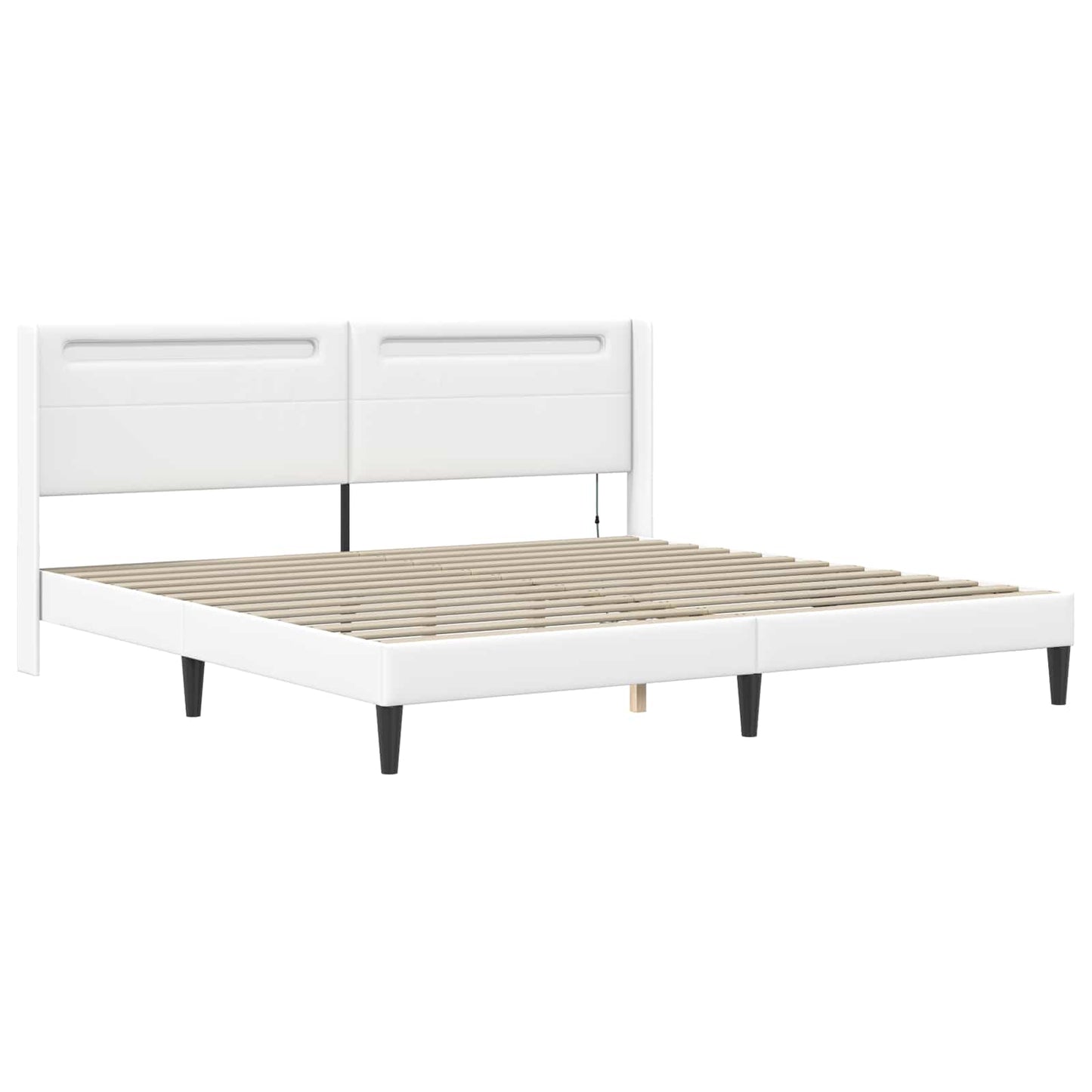 Struttura letto con materasso Bianco 180 x 200 cm Similpelle | homemem39