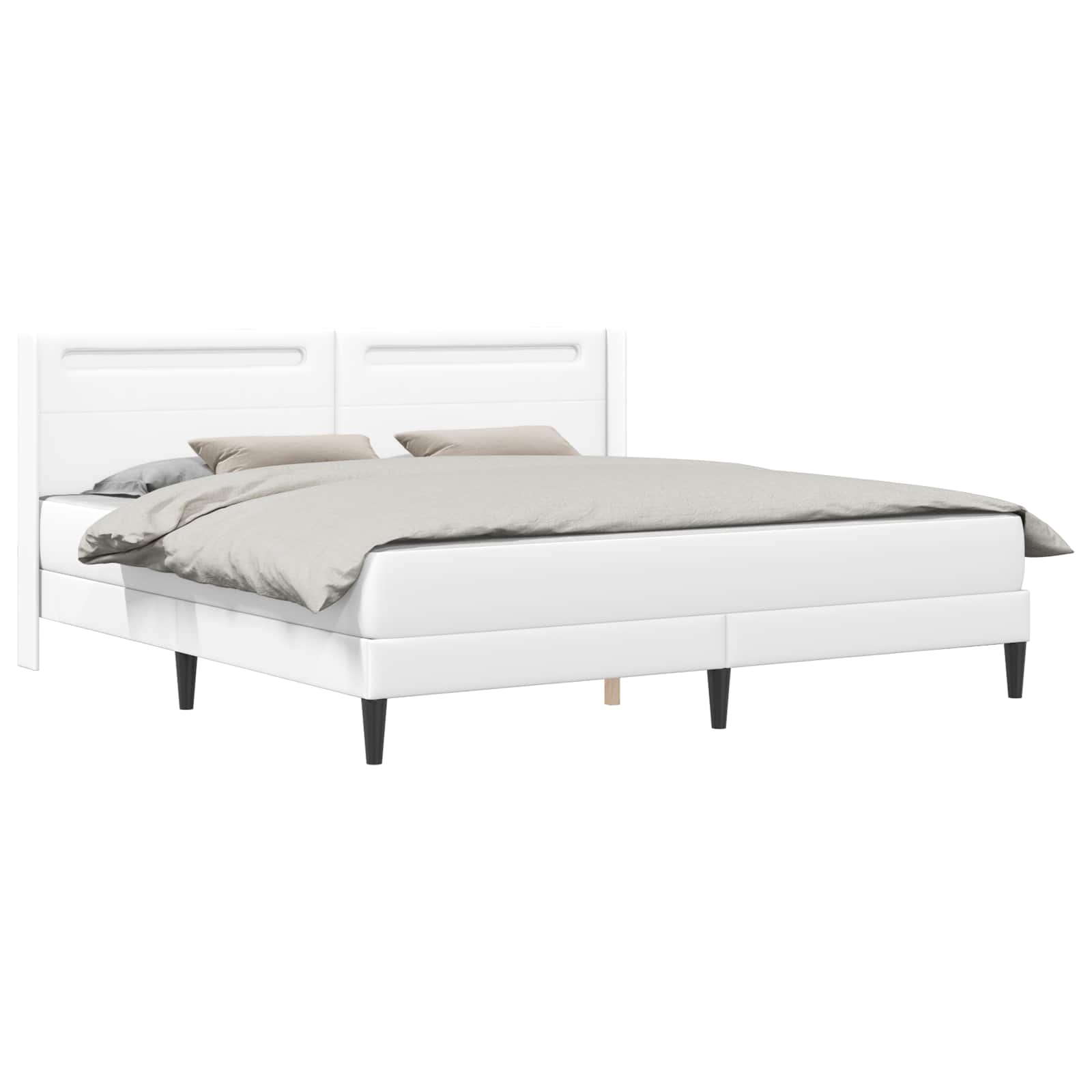 Struttura letto con materasso Bianco 180 x 200 cm Similpelle | homemem39