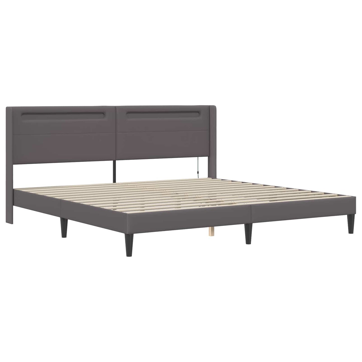 Struttura letto con materasso Grigio 200 x 200 cm Similpelle | homemem39