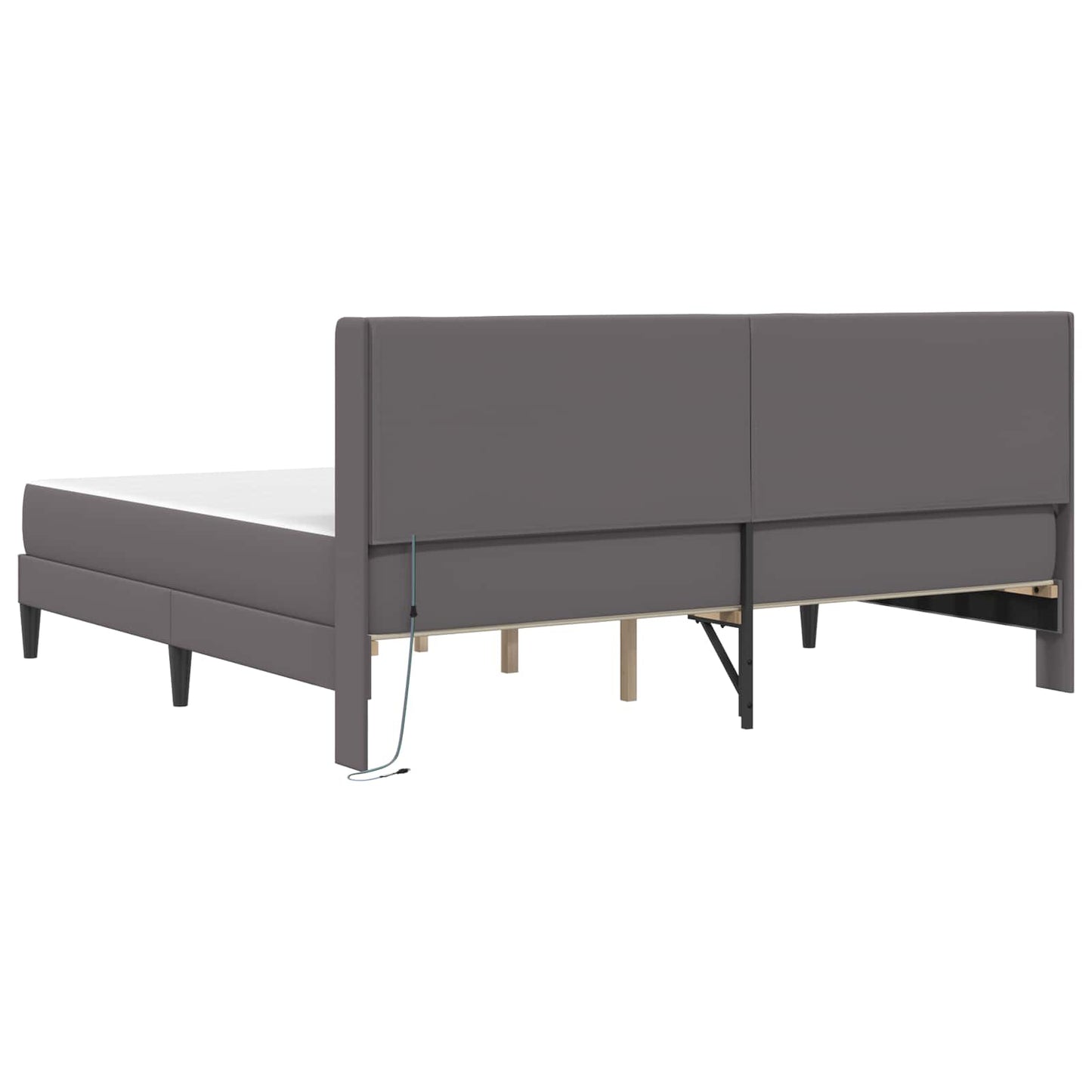 Struttura letto con materasso Grigio 200 x 200 cm Similpelle | homemem39