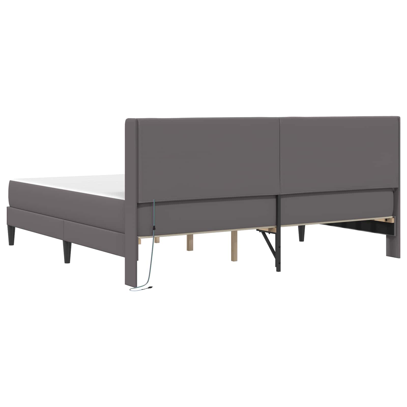 Struttura letto con materasso Grigio 200 x 200 cm Similpelle | homemem39