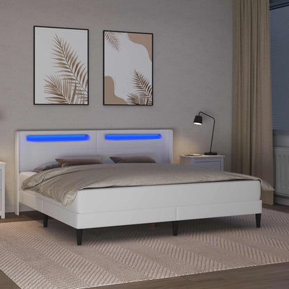 Struttura letto con materasso Bianco 200 x 200 cm Similpelle | homemem39