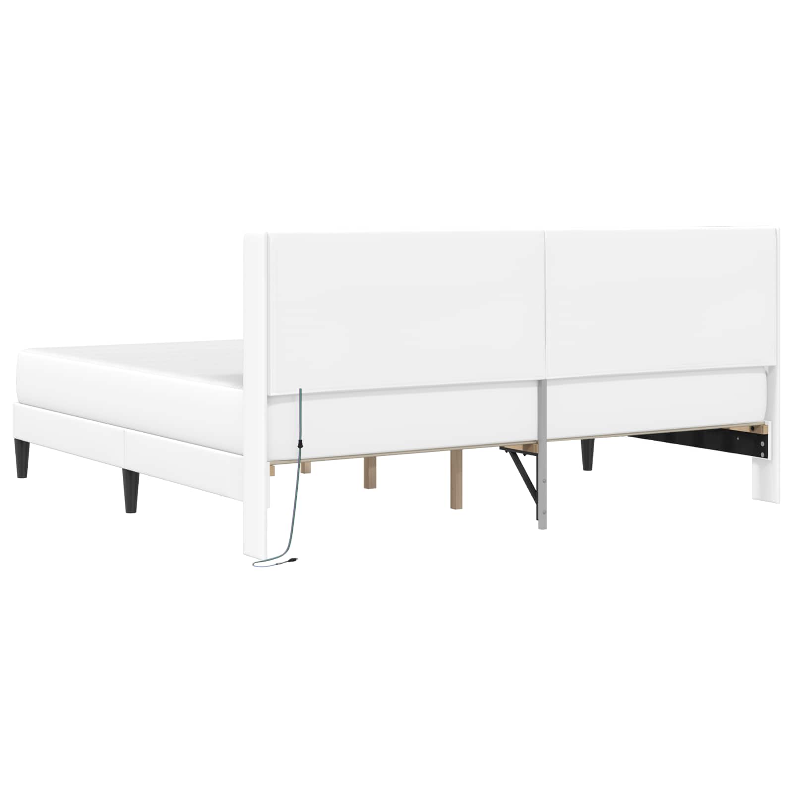 Struttura letto con materasso Bianco 200 x 200 cm Similpelle | homemem39