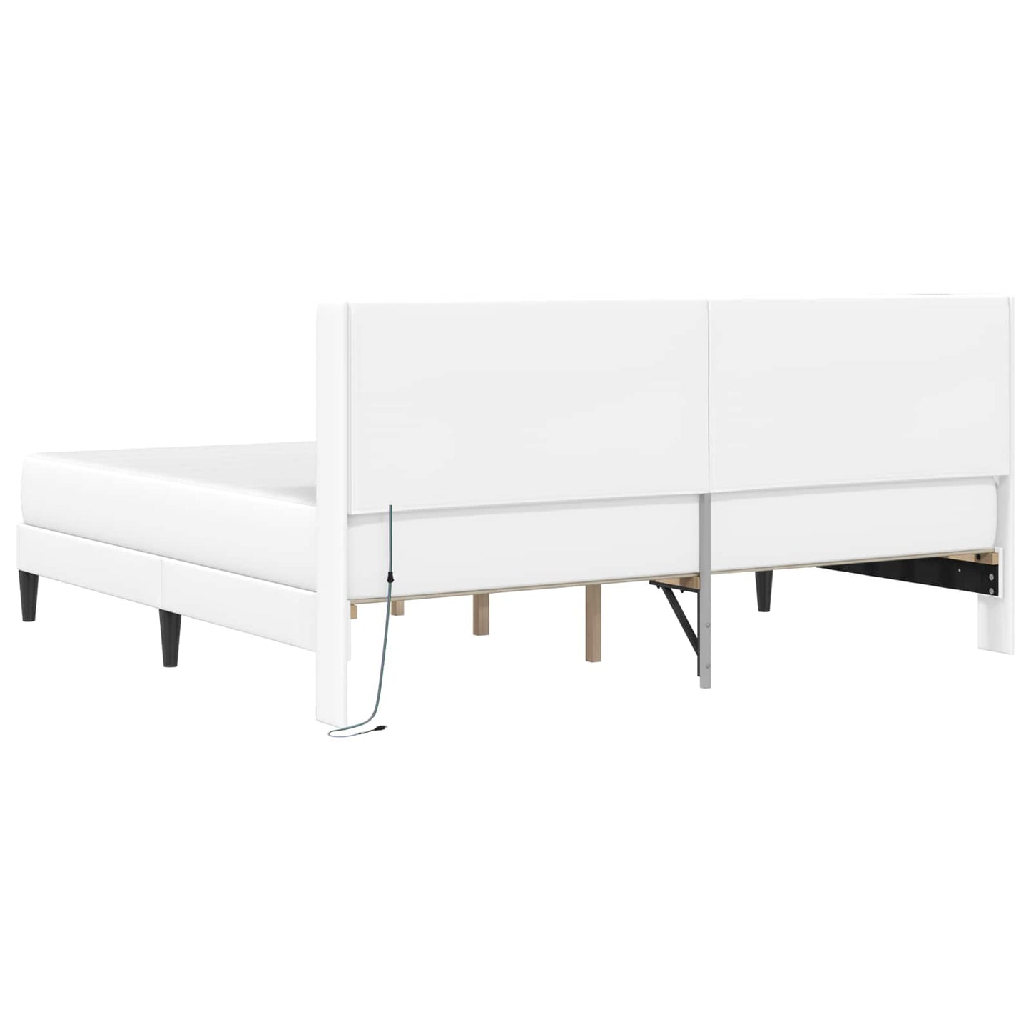 Struttura letto con materasso Bianco 200 x 200 cm Similpelle | homemem39