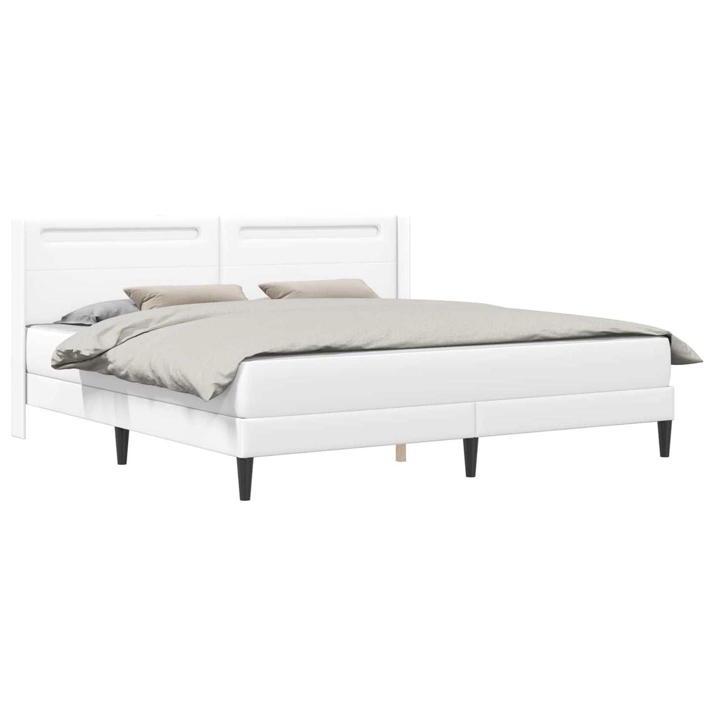 Struttura letto con materasso Bianco 200 x 200 cm Similpelle | homemem39