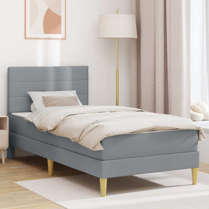 Struttura del letto Grigio chiaro 90 x 190 cm Poliestere | homemem39