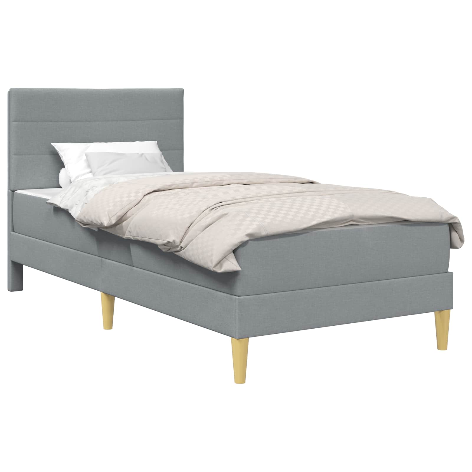 Struttura del letto Grigio chiaro 100 x 200 cm Poliestere | homemem39