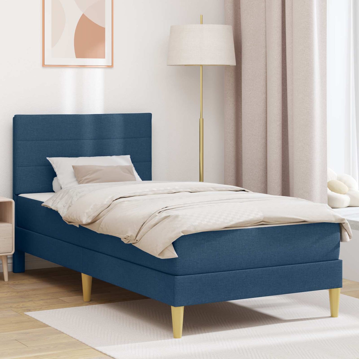 Struttura del letto Blu 100 x 200 cm Poliestere | homemem39