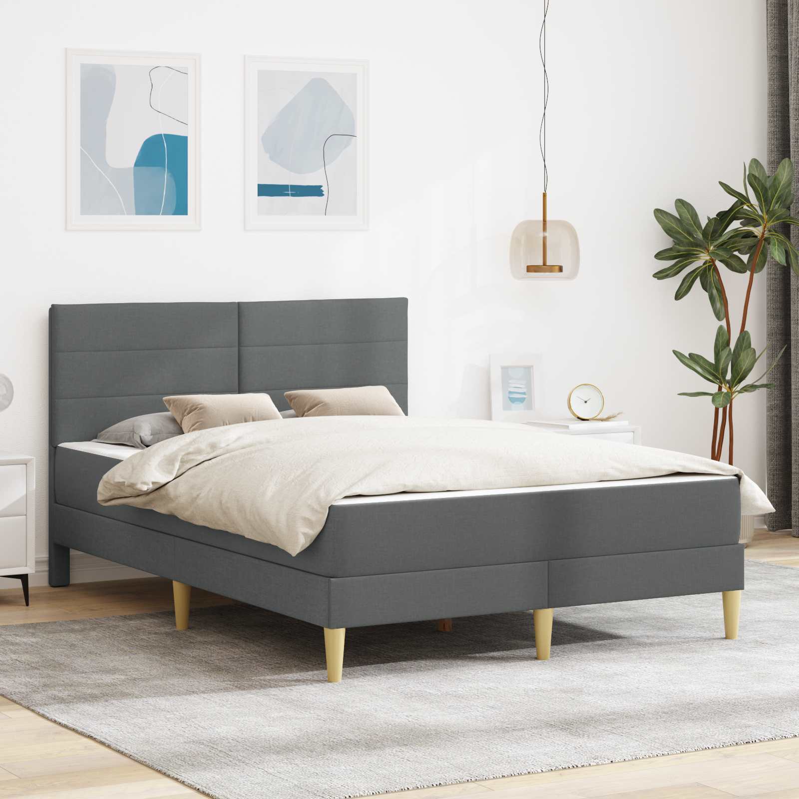 Struttura del letto Grigio scuro 120 x 200 cm Poliestere | homemem39