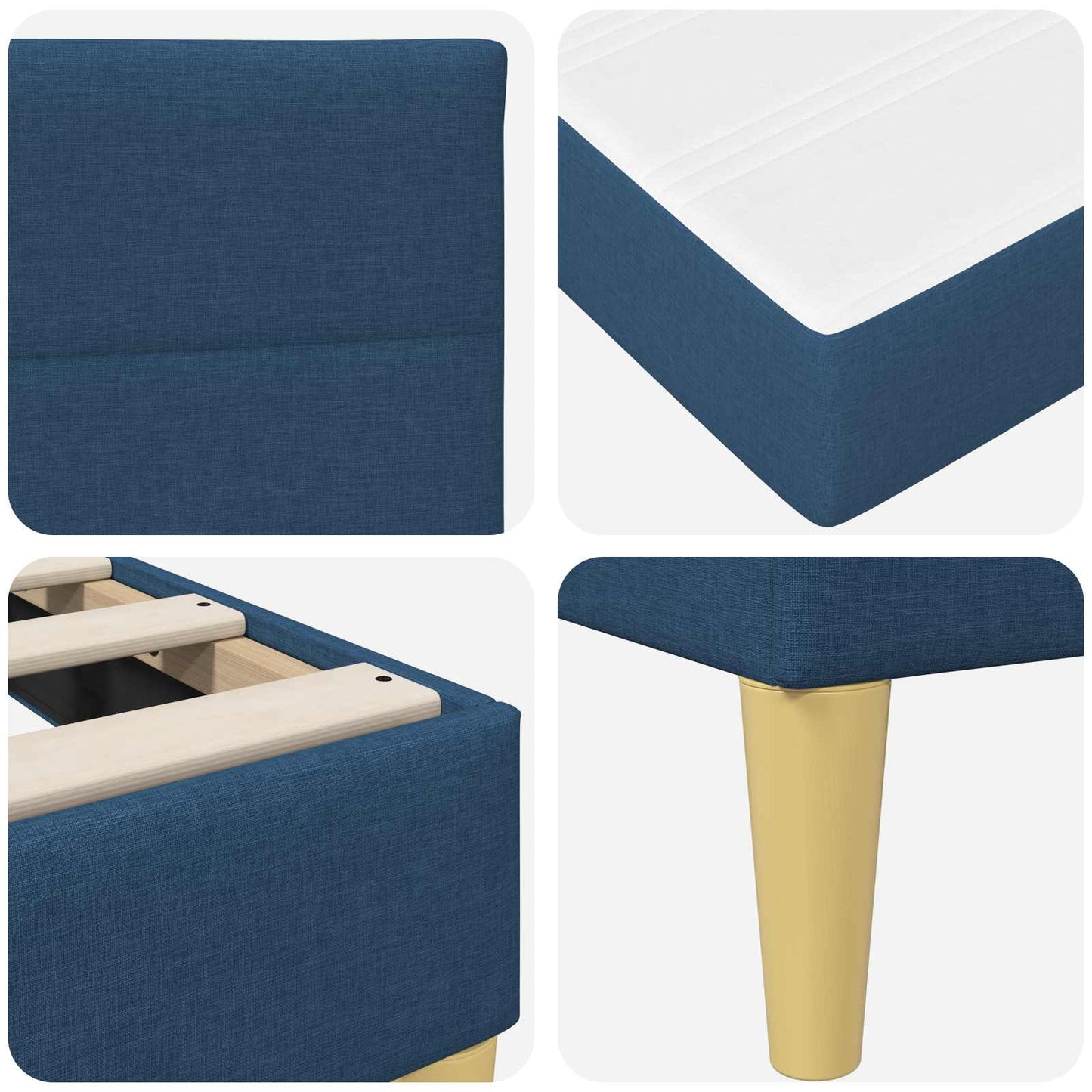 Struttura del letto Blu 180 x 200 cm Poliestere