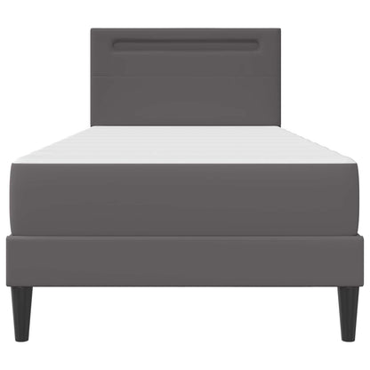 Struttura del letto con testiera Grigio 90 x 190 cm Similpelle | homemem39