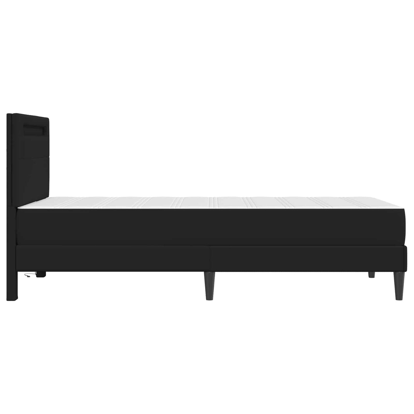 Struttura del letto con strisce LED Nero 90 x 190 cm Similpelle | homemem39