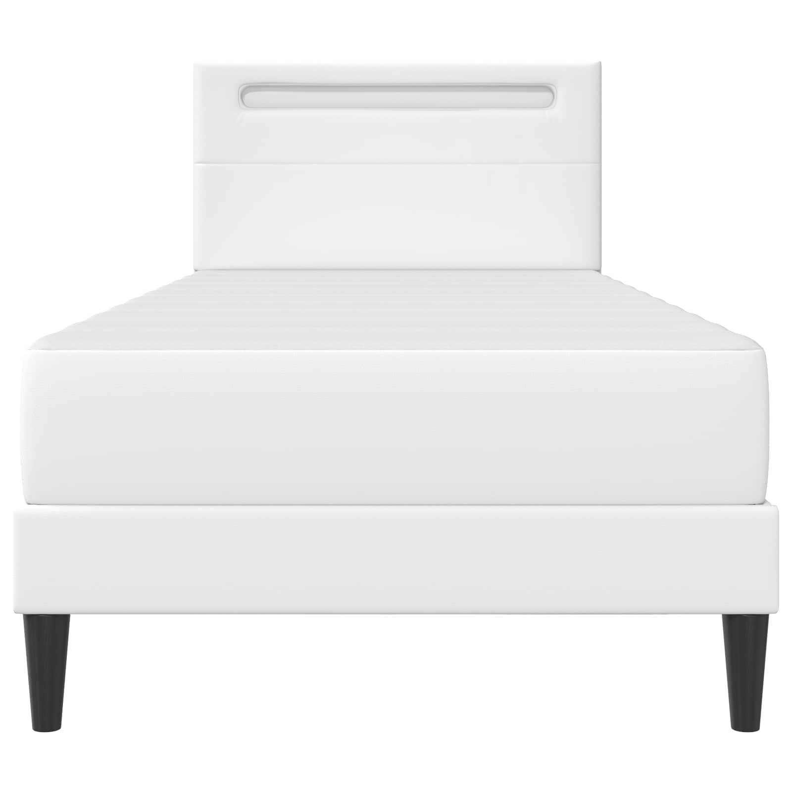 Struttura del letto con testiera Bianco 90 x 190 cm Similpelle | homemem39