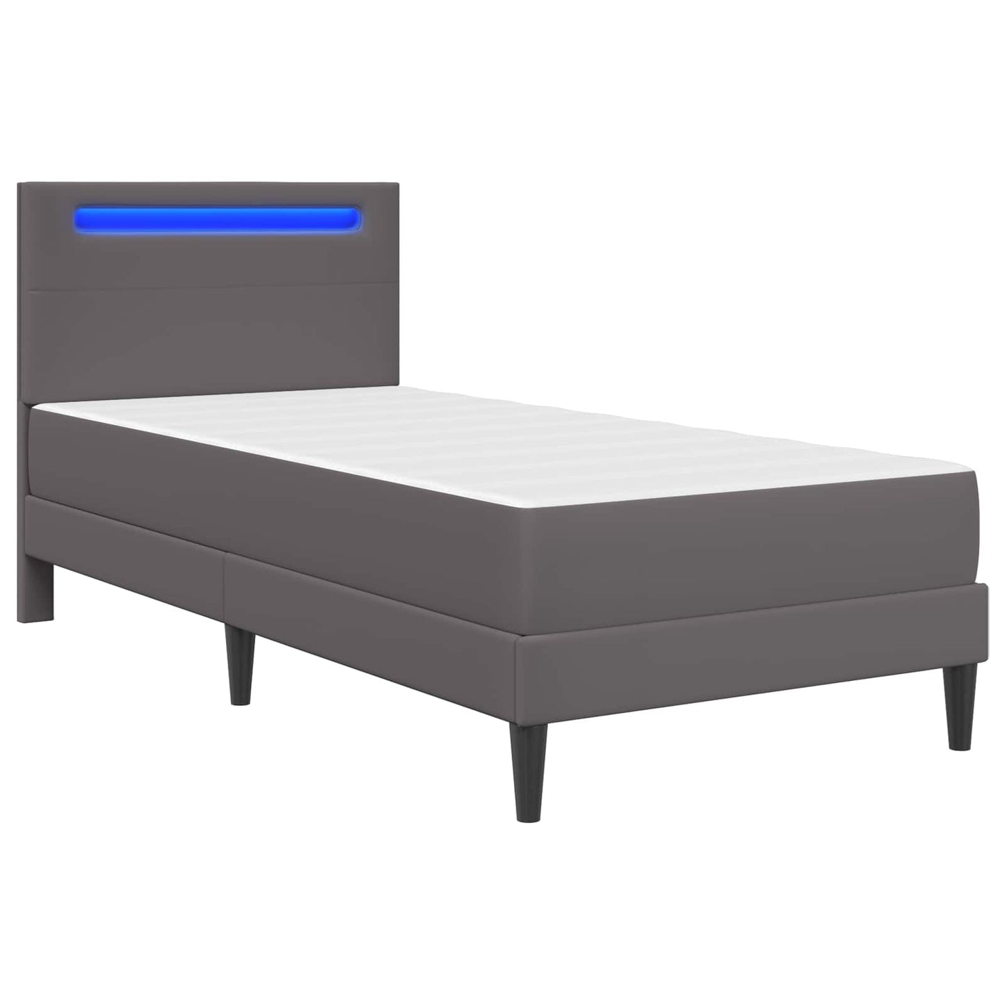 Struttura del letto con testiera Grigio 90 x 200 cm Similpelle | homemem39