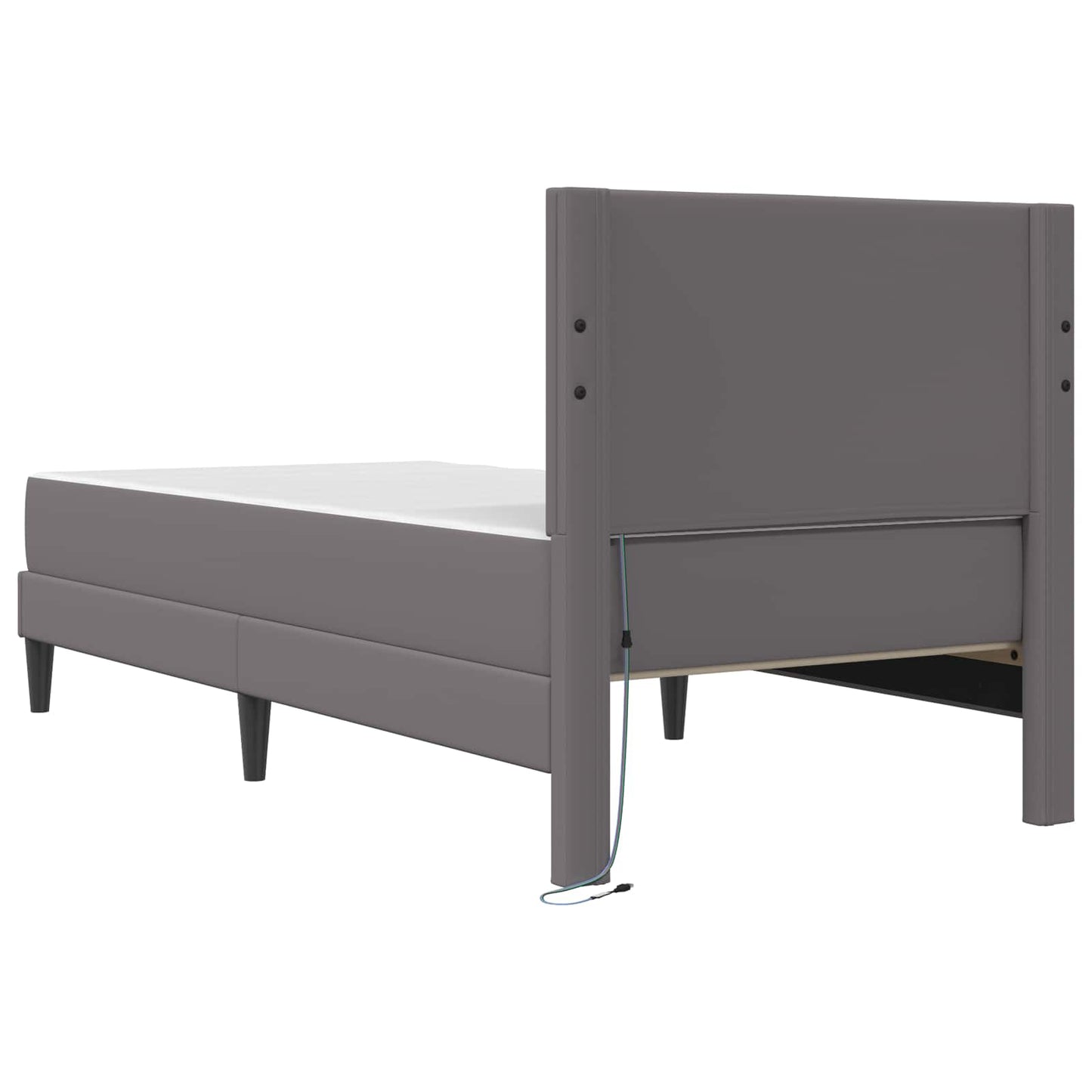 Struttura del letto con testiera Grigio 90 x 200 cm Similpelle | homemem39