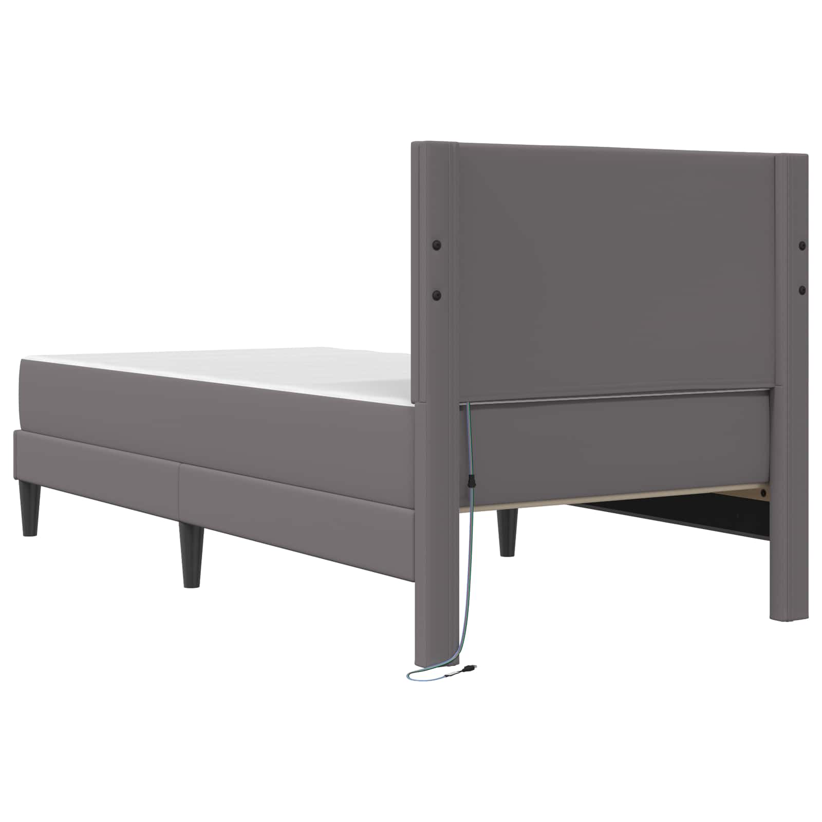 Struttura del letto con testiera Grigio 90 x 200 cm Similpelle | homemem39