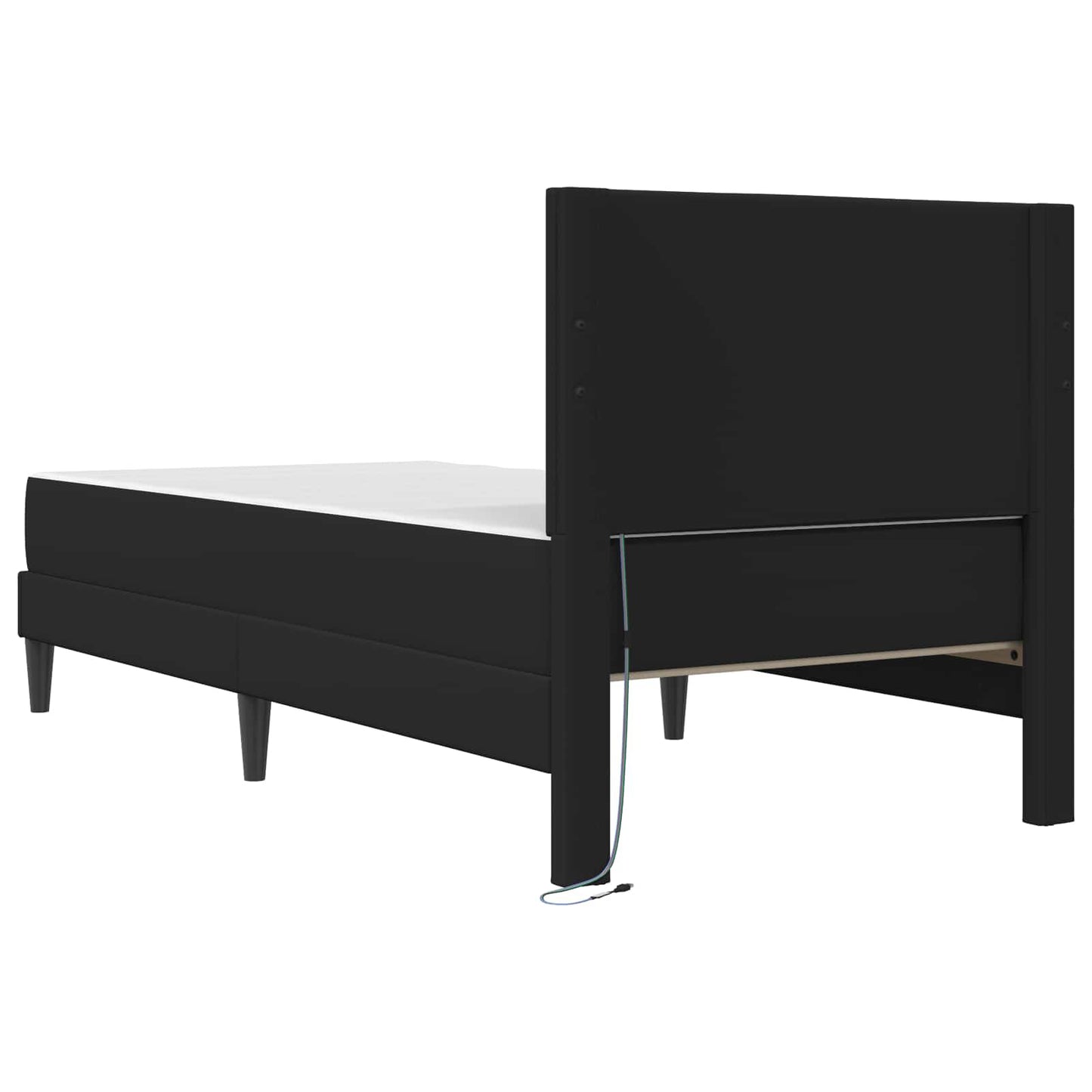 Struttura del letto con strisce LED Nero 90 x 200 cm Similpelle | homemem39