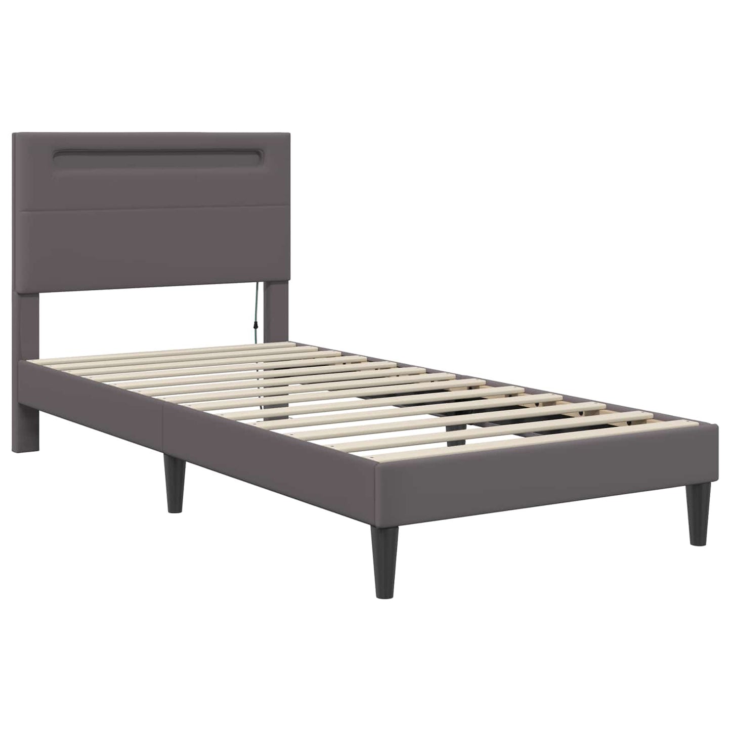 Struttura del letto con testiera Grigio 100 x 200 cm Similpelle | homemem39