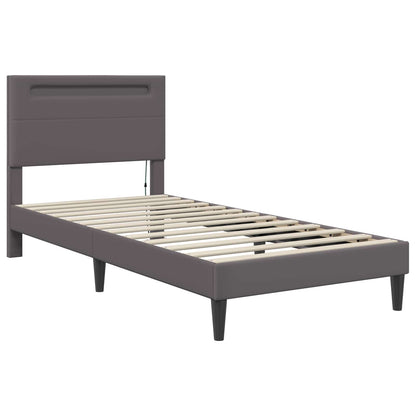 Struttura del letto con testiera Grigio 100 x 200 cm Similpelle | homemem39
