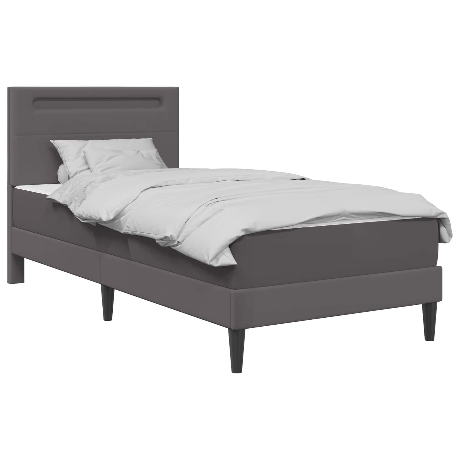 Struttura del letto con testiera Grigio 100 x 200 cm Similpelle | homemem39