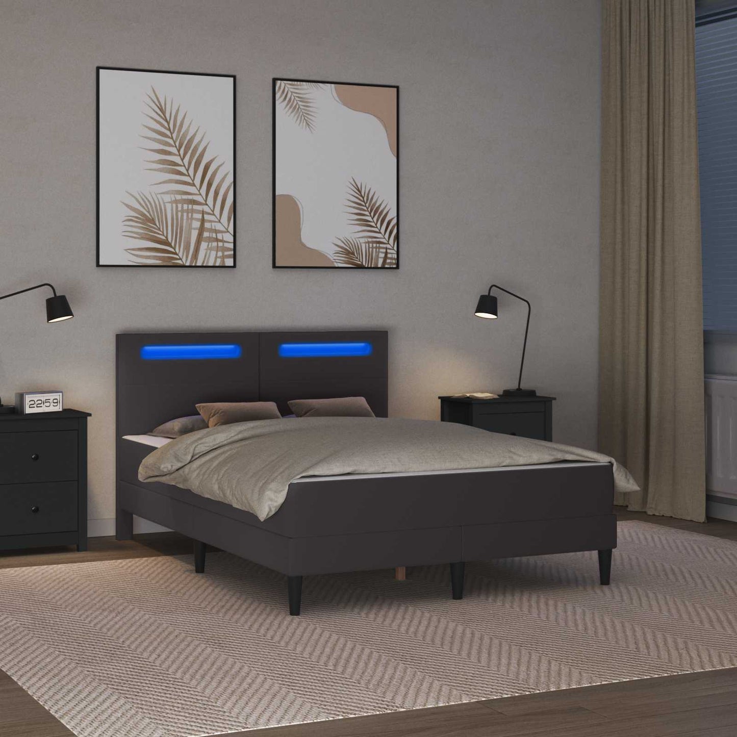 Struttura del letto con testiera Grigio 120 x 190 cm Similpelle | homemem39
