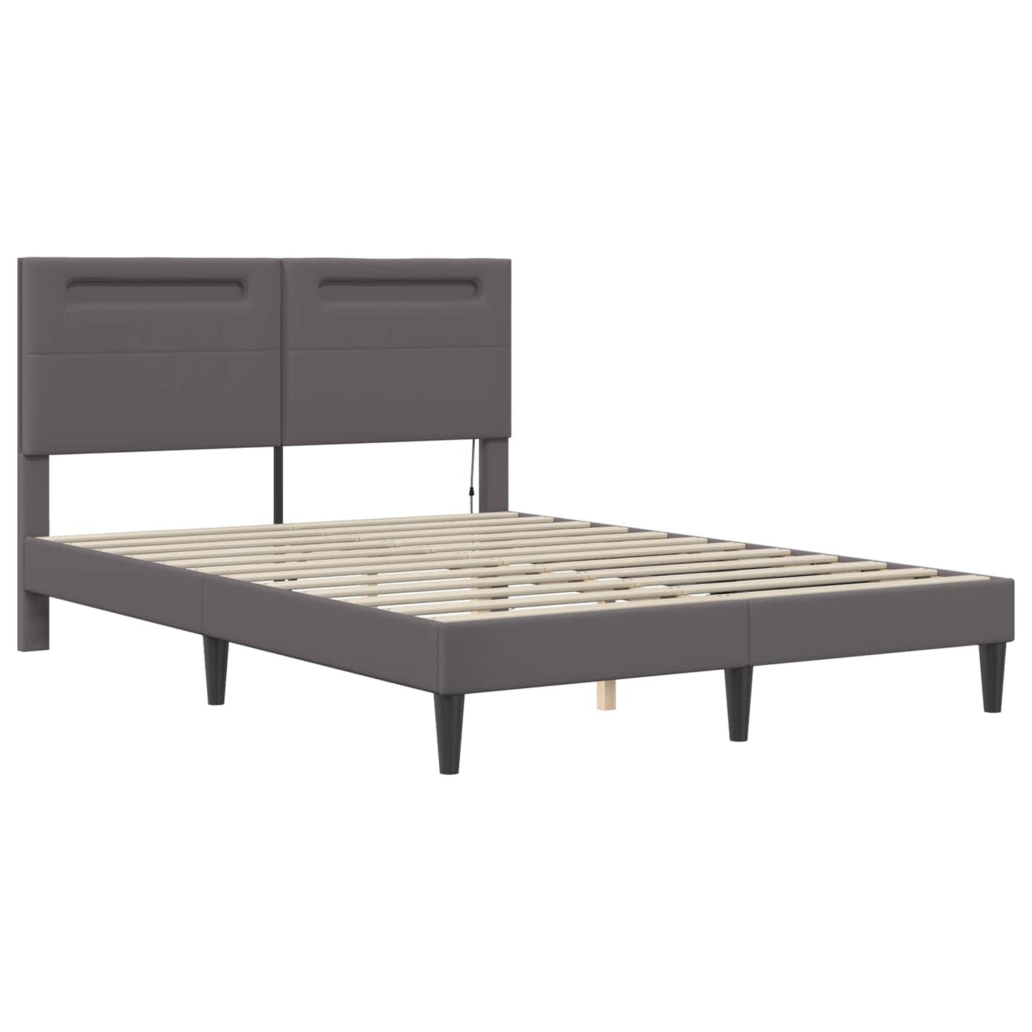 Struttura del letto con testiera Grigio 120 x 200 cm Similpelle | homemem39
