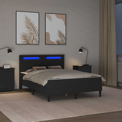 Struttura del letto con testiera Nero 140 x 190 cm Similpelle | homemem39