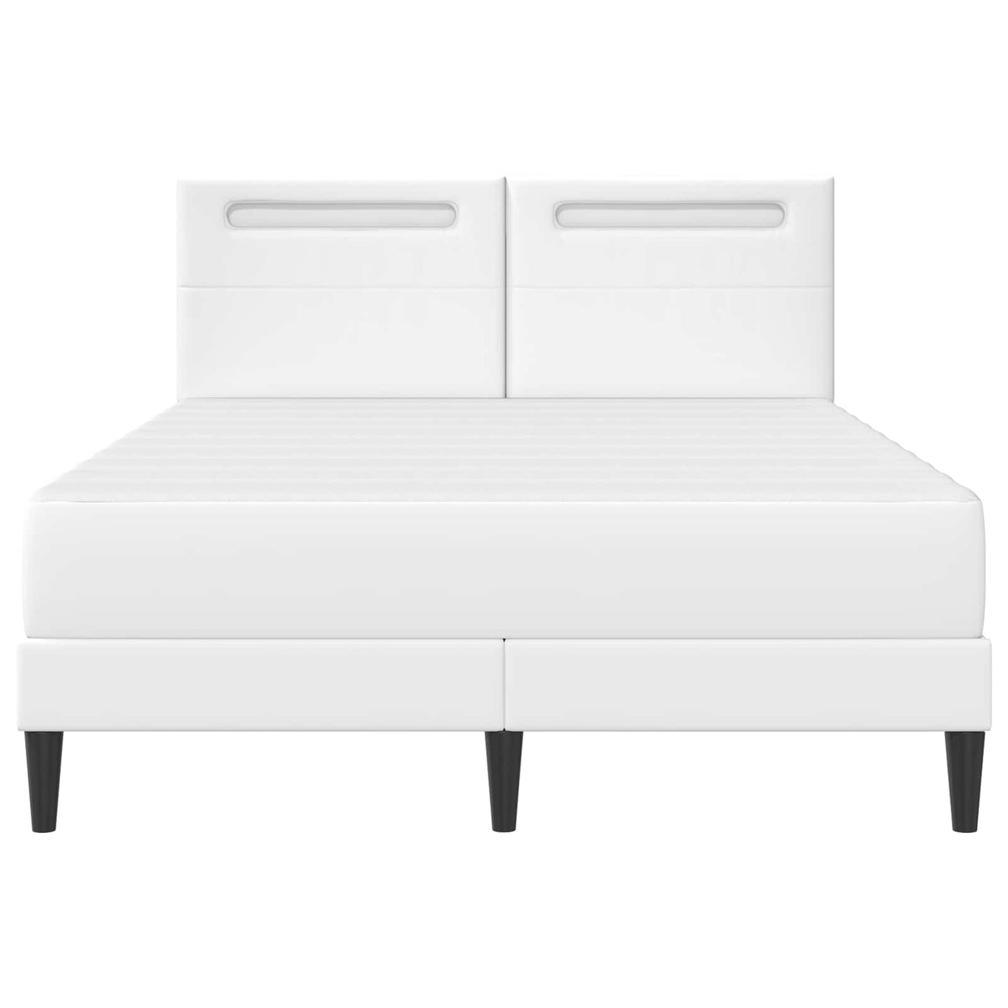 Struttura del letto con testiera Bianco 140 x 190 cm Similpelle | homemem39