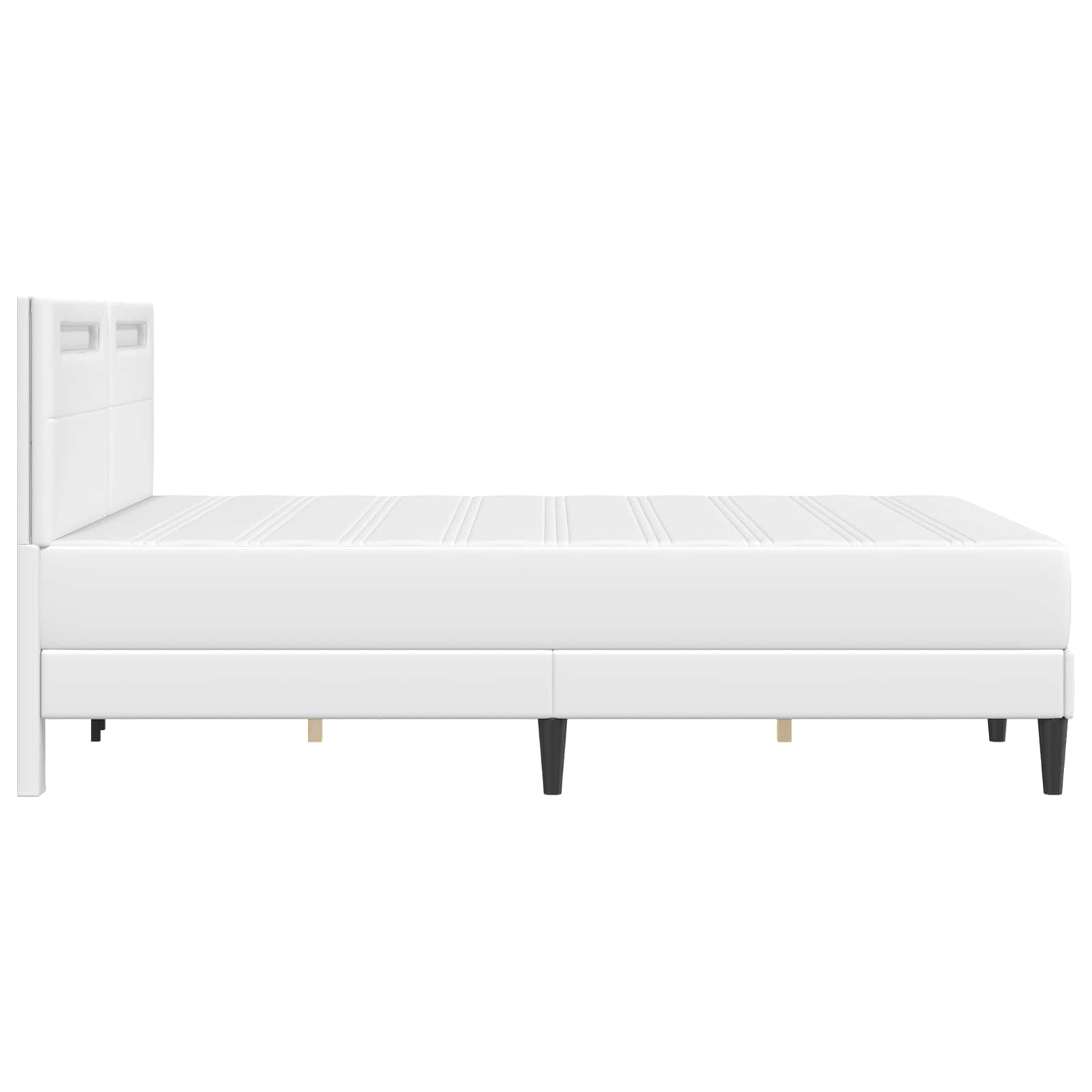 Struttura del letto con testiera Bianco 140 x 190 cm Similpelle | homemem39