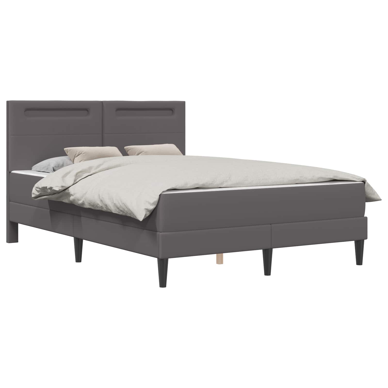Struttura del letto con testiera Grigio 140 x 200 cm Similpelle | homemem39