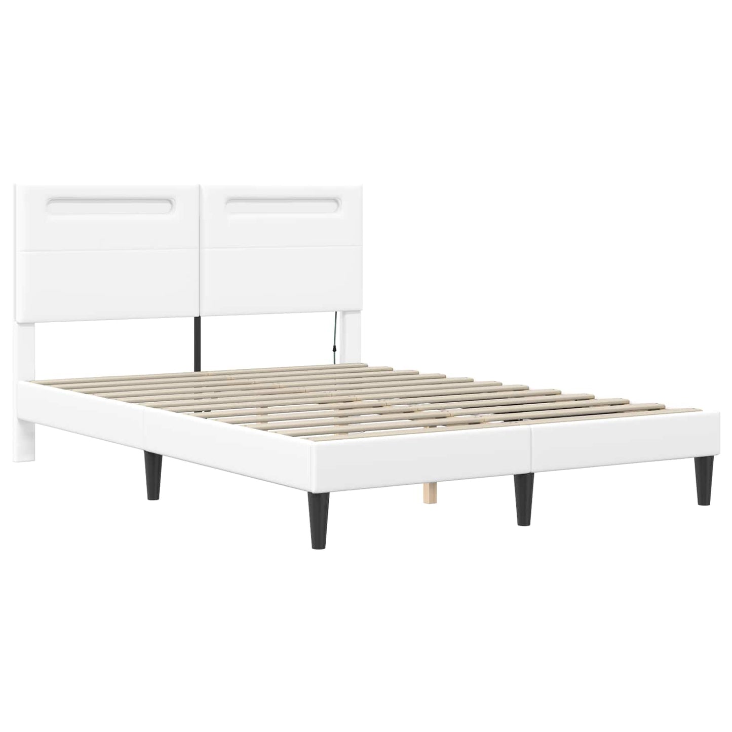 Struttura del letto con testiera Bianco 140 x 200 cm Similpelle | homemem39
