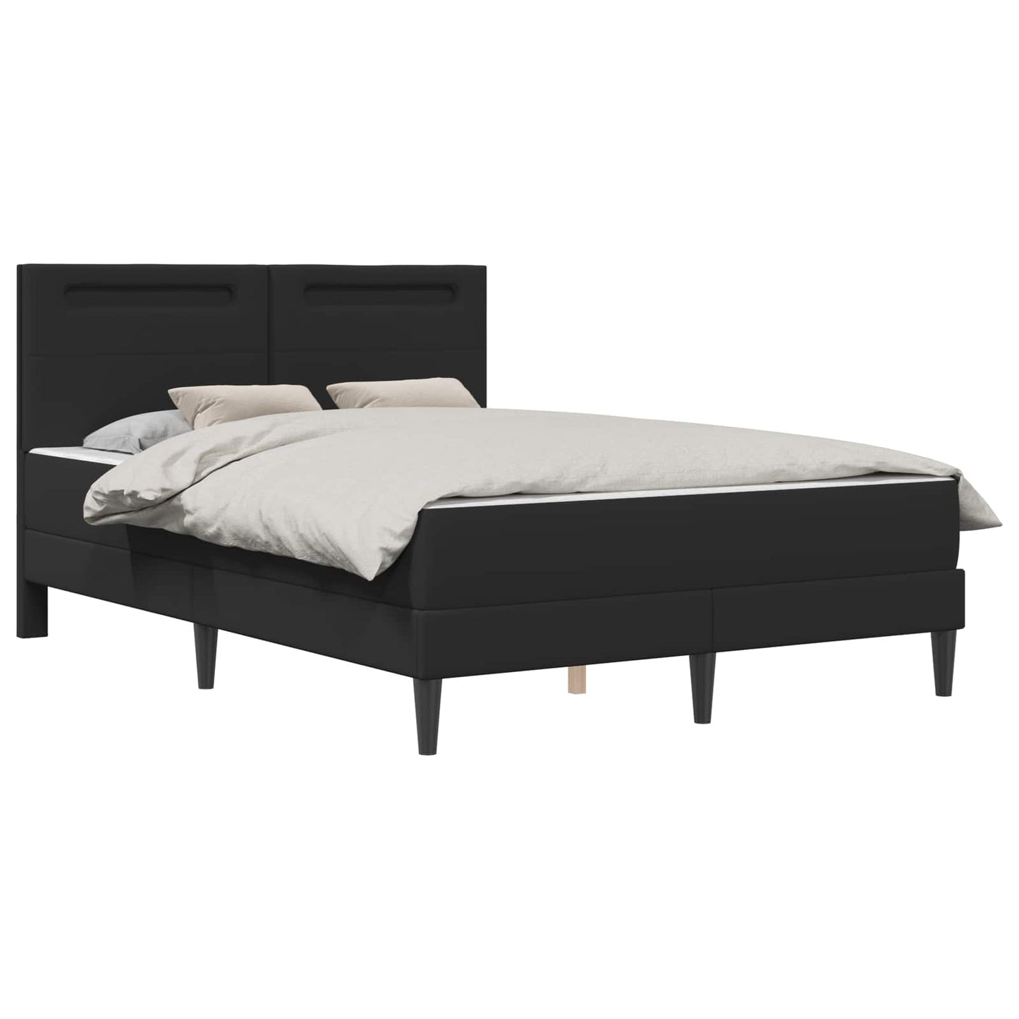 Struttura del letto con testiera Nero 160 x 200 cm Similpelle | homemem39