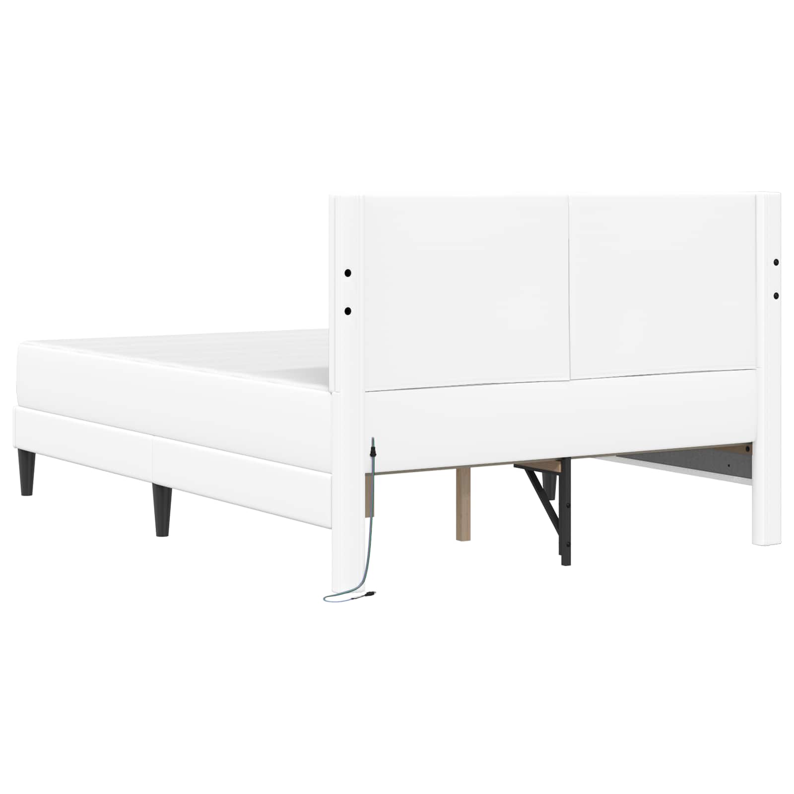 Struttura del letto con testiera Bianco 160 x 200 cm Similpelle | homemem39