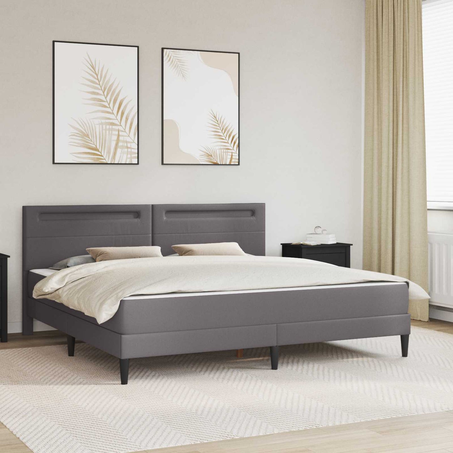 Struttura del letto con testiera Grigio 180 x 200 cm Similpelle | homemem39