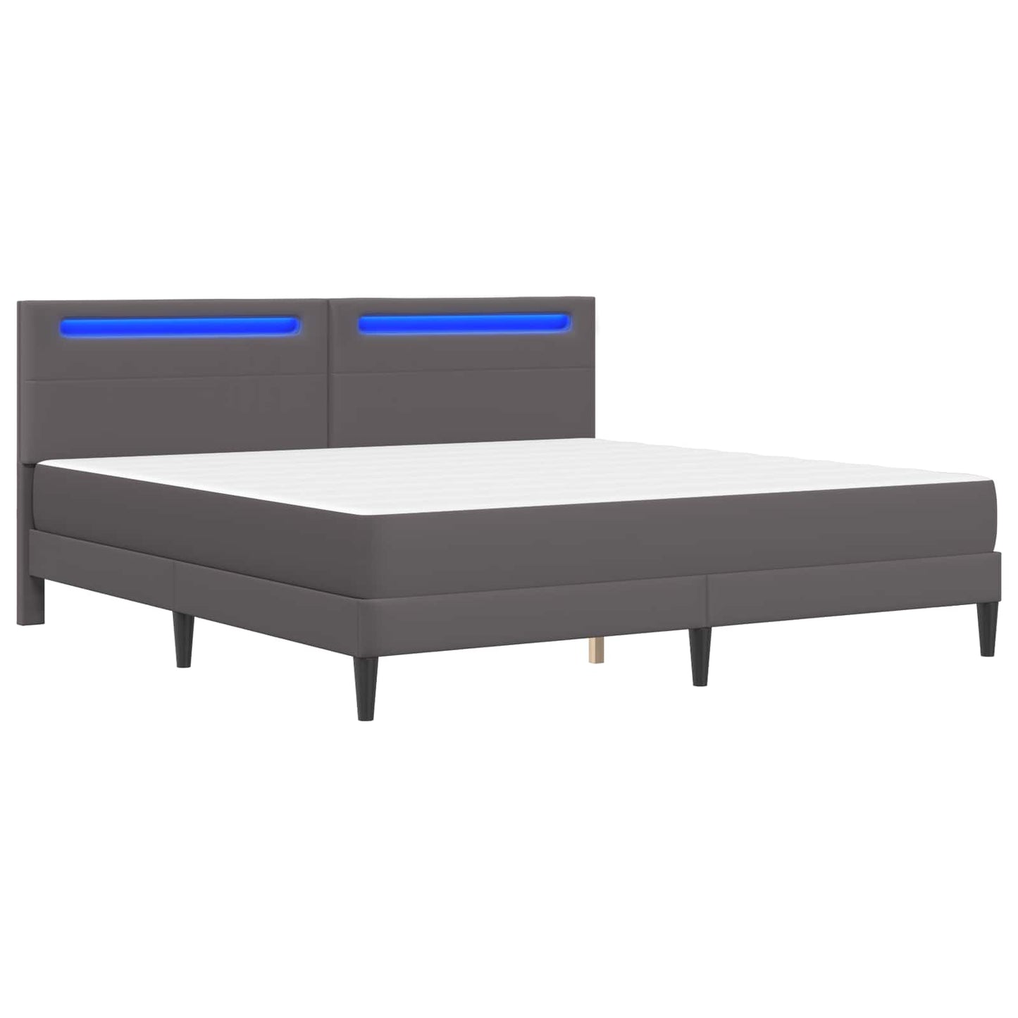 Struttura del letto con testiera Grigio 200 x 200 cm Similpelle | homemem39