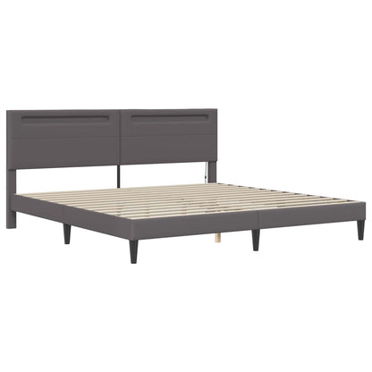 Struttura del letto con testiera Grigio 200 x 200 cm Similpelle | homemem39