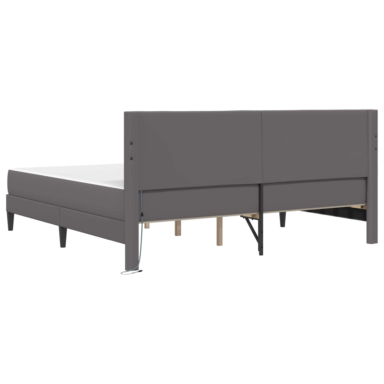 Struttura del letto con testiera Grigio 200 x 200 cm Similpelle | homemem39