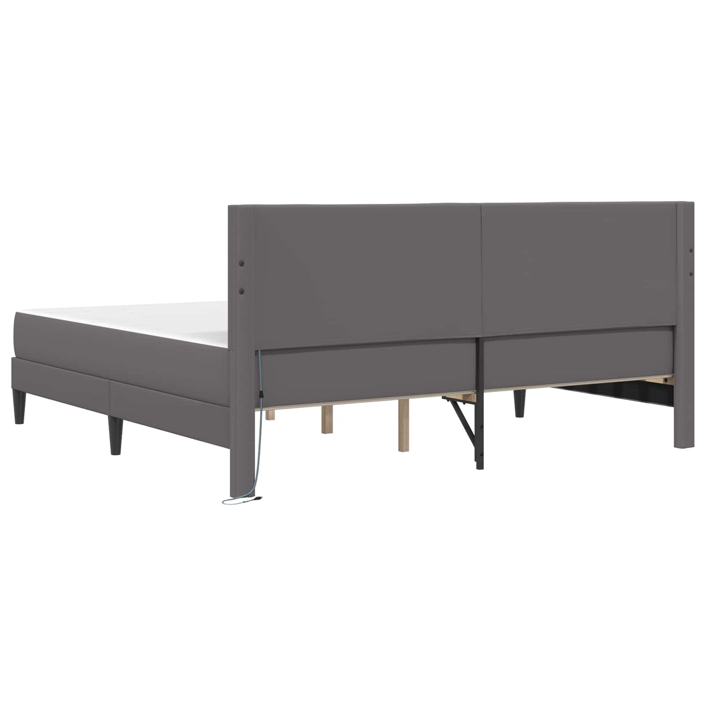 Struttura del letto con testiera Grigio 200 x 200 cm Similpelle | homemem39