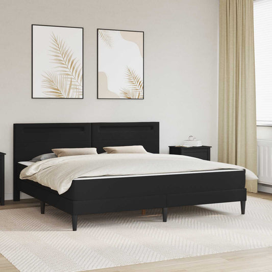 Struttura del letto con testiera Nero 200 x 200 cm Similpelle | homemem39